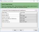 Select the Output Format for each report in ActiveReports Import Wizard dialog box