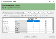 Specify the import options in ActiveReports Import Wizard dialog box