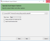 Specify output folder and other options in ActiveReports Import Wizard dialog box