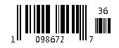 UPC_E1 with the add-on code barcode