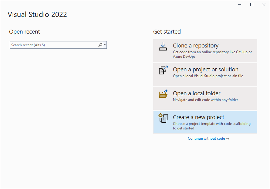 Create a New Project dialog