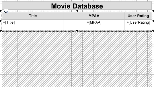 Movies Report sample without OverflowPlaceholder at design time