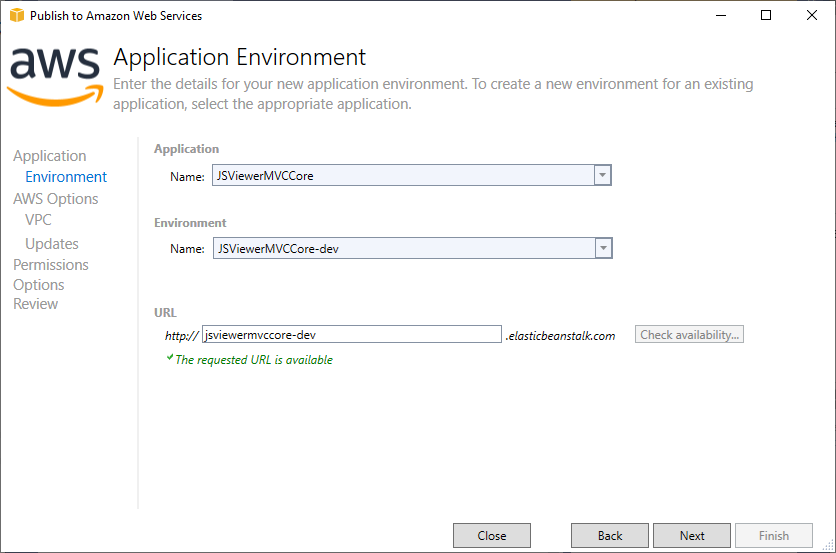 New AWS Application Environment