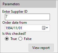 SQL Parameters Dialog