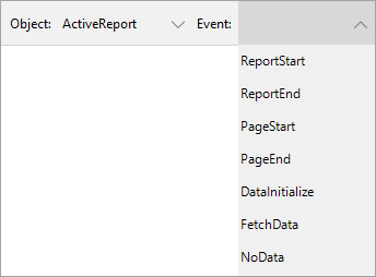 Section report events in an ActiveReports script