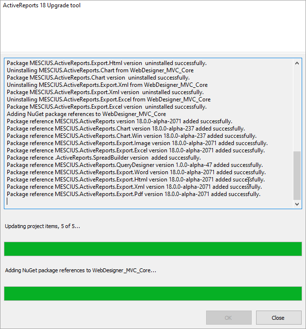 Visual Studio Convert to ActiveReports option