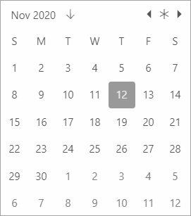 Calendar control with customized icons