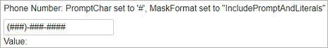 Prompt characters in the MaskedTextBox.