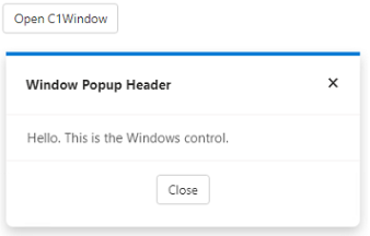 Window popup header