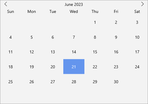 MAUI Calendar control with hidden adjacent days