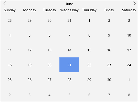 Calendar with specified day and month format
