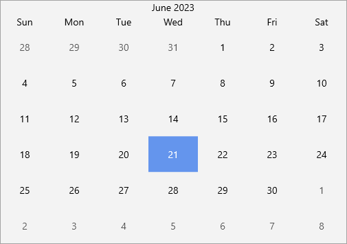 MAUI Calendar without navigation buttons