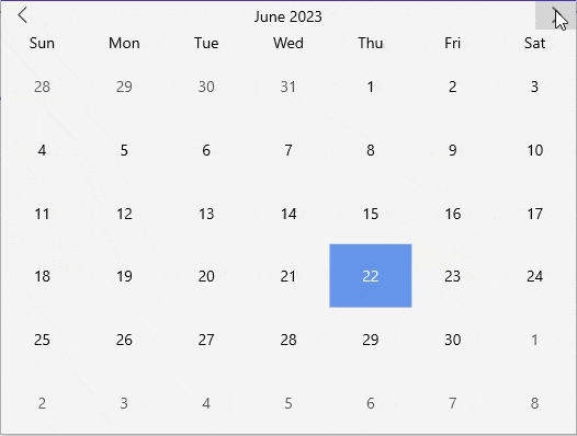 MAUI Calendar without animation