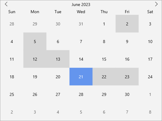 MAUI Calendar control with multiple selected dates