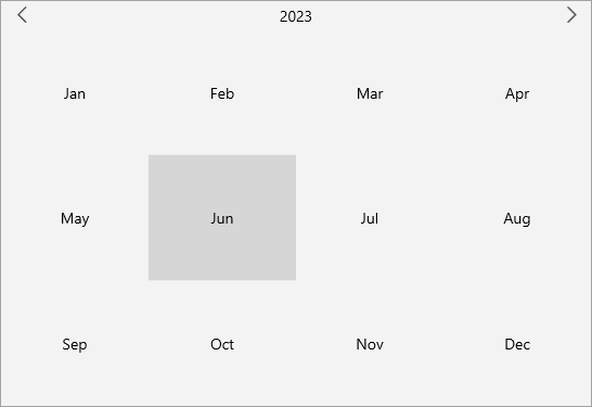 Calendar in year mode