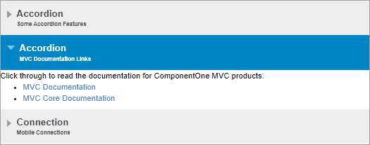 MVC Accordion with an expanded pane