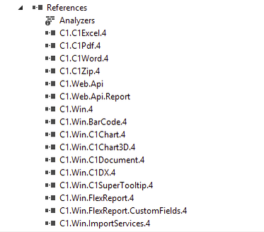 FlexReport Web API references