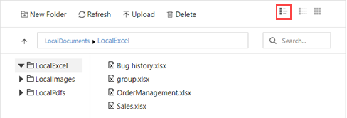 File Manager List View