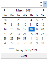 DateEdit with calendar UI with disabled dates