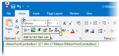 add to hot item list ribbon