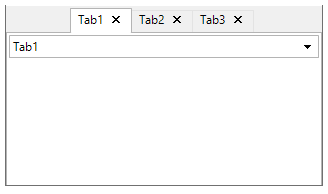 Tabs arranged in center alignment
