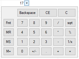 Built-in numeric editor with calculator