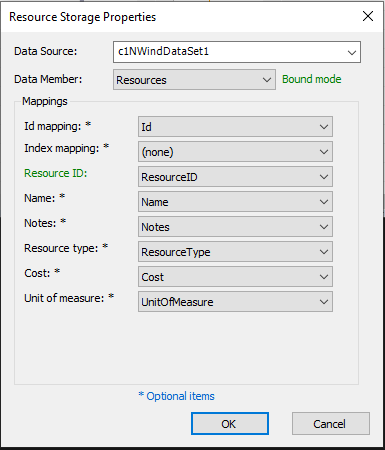 Displays the Custom Resource Storage properties dialog box.