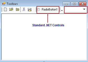 Controls embedded in toolbar