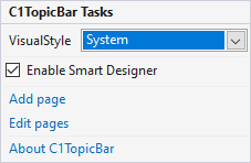 TopicBar Tasks menu