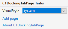 docking tab page task menu