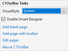 Outbar tasks menu
