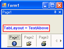 Text Above Tab Layout