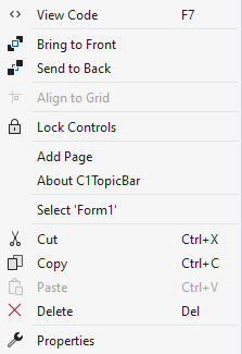 C1TopicBar context menu