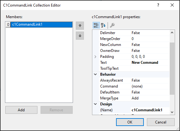 C1CommandLink Collection Editor