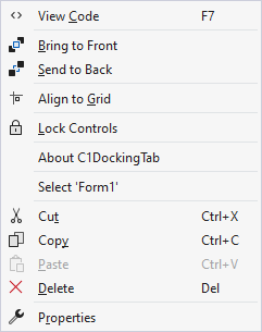 C1DockingTab context menu