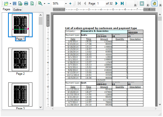 Data-bound tables in PrintDocument application.