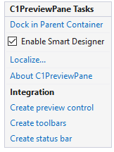 Smart tag for PreviewPane.