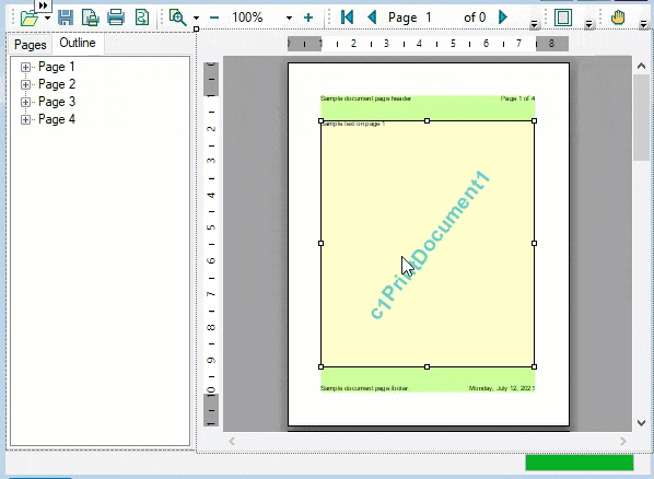 Snapshot of printpreview control