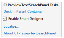 Smart tag for Text Search Panel