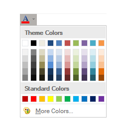 A snapshot of colorpicker in ribbon control.