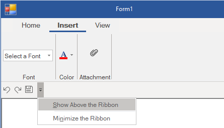 select show above option