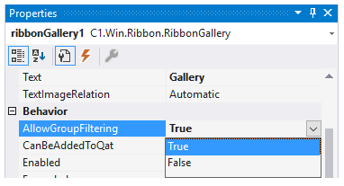 Gallery showing filtering feature.