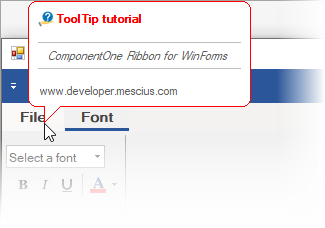 Tooltip for ribbon tab