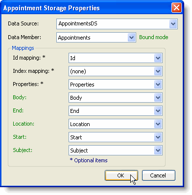 Appointment Storage Properties