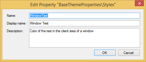 edit property dialog box