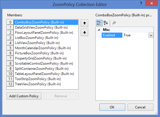 collection editor for zoom polcies