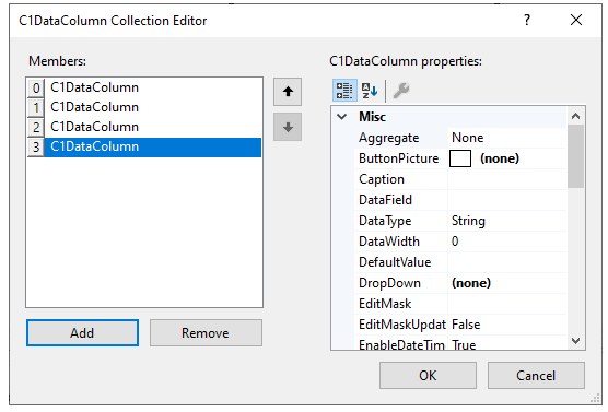 Data Column Editor snapshot