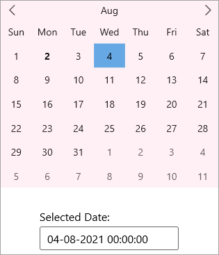 ComponentOne WinUI Calendar control