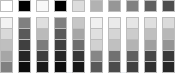 shows grayscale palette