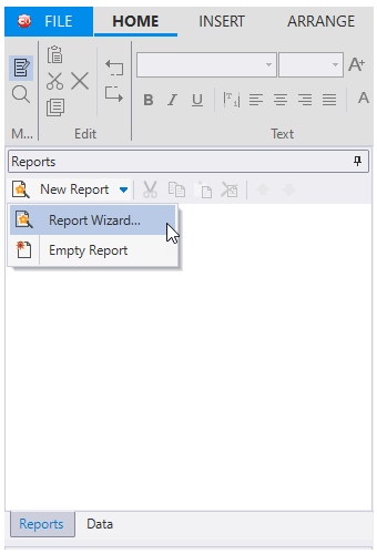 Select Report Wizard